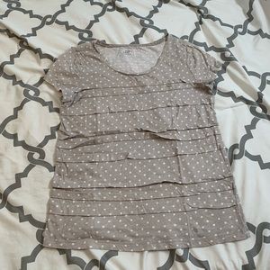 ☀️4/$20 LOFT Top Gray Polka Dot Size Medium